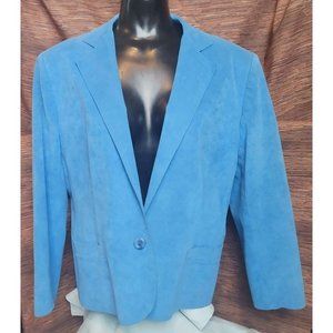 Amherst Collection Blue Felt Suit Jacket and Skirt Size 16